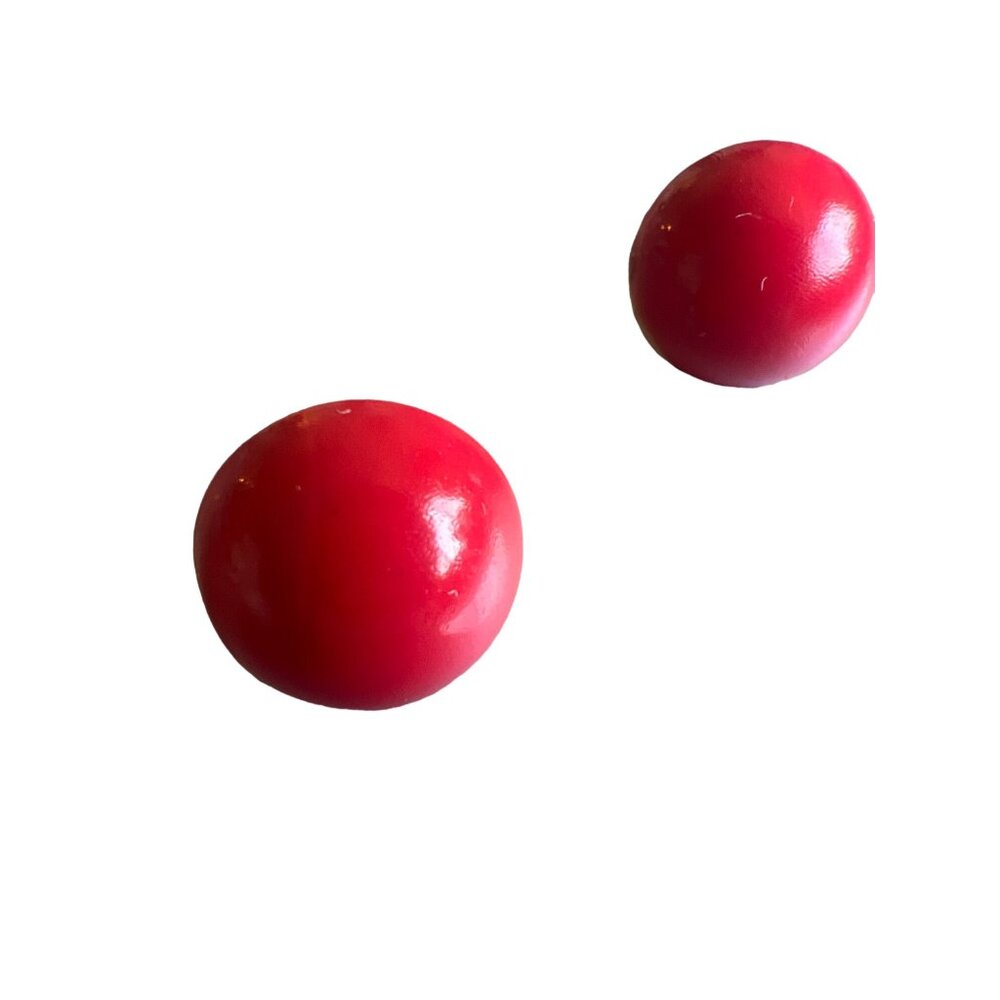 Valentines Day Vintage Small Red Button Pierced Earrings